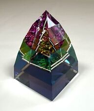 Swarovski Pyramid, Large,Signed, 2.75”, Vitral Medium Colored CrystalPaperweight picture