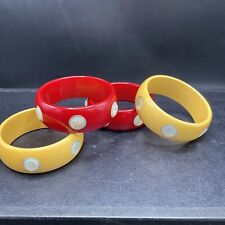 French Mother Of Pearl Vintage Retro Bakelite Bangles, 2.5” Interior picture