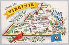 Virginia State Map~Winchester~Suffolk~Marion~Clifton Forge~Appomattox~Lexington picture