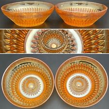 Jeannette Anniversary Marigold Iridescent Candle Holder 2 Piece Set Made in USA picture