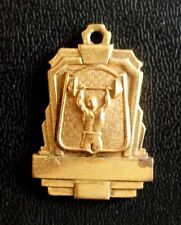 Vintage Weightlifting Award Charm School Academic Class Sports Strongman picture