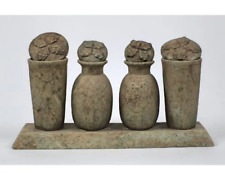 Exquisite Ancient Egyptian set of healing jars with beautiful carvings on lids picture