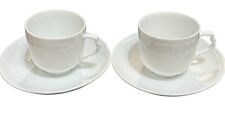 Set Of 2 AK Kaiser W Germany Cup and Saucer White Leaf Pattern Vintage picture