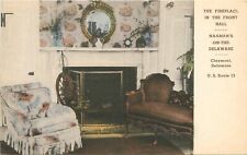Postcard 1920s Claymont Delaware Naaman's Hotel Fireplace Merrill 22-13681 picture