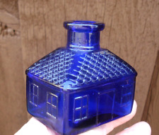 Vintage, deep Cobalt blue glass, produced in JAPAN, cottage Ink bottle/ Ink well picture
