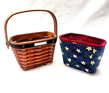 2001 Longaberger Inaugural Basket W Handle Liner Retired Small Patriotic Basket picture