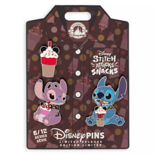 Disney Parks Stitch & Angel Ice Cream Snacks Attacks Trading Pin 3 Pc. Set - NEW picture