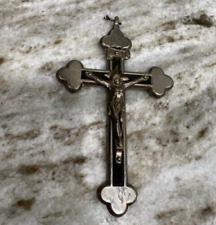 Rosary Cross Silver Plated Crucifix Very Old picture