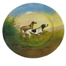 Handel Hand painted Plate Antique Hunting Dogs Scene Signed Loehner picture