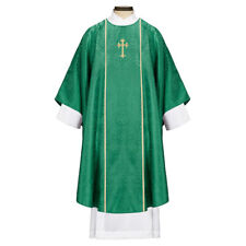 Chasuble Marseille Jacquard Catholic Vestment Gothic Style 51 In x 59 In Green picture