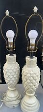 2 HAWAIIAN Regency HOTEL Pineapple Table Lamps. Stately Heavy Quality made picture