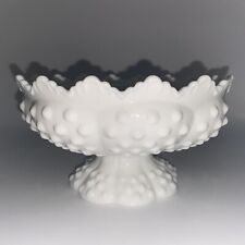 Fenton USA White Milk Glass Hobnail Crown Candleholder Dish picture