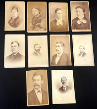 ANTIQUE CDV PHOTO 10-PC LOT CHARMING LADIES GENTS 1880-1890S IND MA OH RI GOOD picture