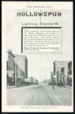 1922 Miami Oklahoma photo Hollowspun streetlight standard vintage trade print ad picture