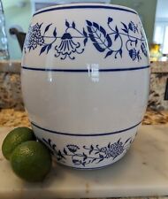 Antique~Blue Onion Design Canister No Lid, No Letter,  Marked Germany 8