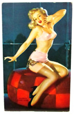 1944 GIL ELVGREN 'FOLLIES GIRLS' PINUP MUTOSCOPE CARD, 'SLEEPY TIME GIRL' picture