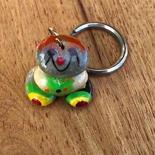 Vintage Colorful Painted Stone Person FOB Keychain Made In Taiwan K9 picture