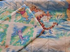 Vintage Rare Print Disney Winnie the Pooh Reversible Twin Comforter & Flat Sheet picture