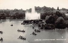 RPPC Lago de Chapultepec Mexico City Artesian Fountain Photo Vtg Postcard B37 picture