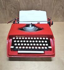 Vintage 1960's Remington Starfire Red Typewriter with White Case TYPES SEE VIDEO picture