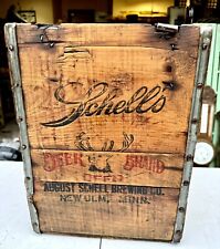 Rare Schell’s Beer Bottle Wood Crate Deer Brand MN picture