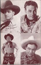 c1940s  - 4 Cowboy Movie Actors Mutoscope Arcade Card w/ ROY ROGERS & Monte Hale picture