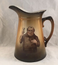 ANTIQUE MONK MONKWARE DECORATED PITCHER MONK WITH WINE UNMARKED picture