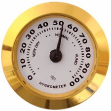 Don Salvatore Round Brass Hygrometer - Gold Plated Ring -  1 7/8
