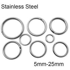Stainless Steel Split Key Ring Keychain Jump Rings Round Wire Keyfob 5-25mm DIY picture
