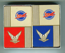 VINTAGE 1939 DUAL PKG. PERKINS GEARS U.S. MILITARY AIRFORCE MOTIF-PLAYING CARDS picture