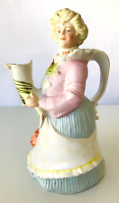 Antique 19th Century Gibson Girl Ceramic Pitcher Hand Painted 9.5