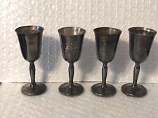 Set  silverplate cordials shots set of 4 vtg picture