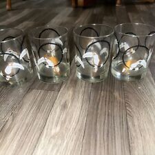 Vintage low ball glasses MCM Georges Briard Toucan Signed Set Of 4 picture
