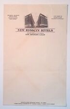 Circa 1930s  Letterhead New Rosslyn Hotels, Los Angeles, California Hart picture