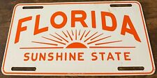 Vintage Florida Sunshine State Booster License Plate Sunburst picture