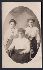 RPPC. USA or Canada c1903-05 Real Photo Postcard. Three Women. Edwardian Fashion picture