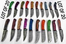 20 pieces Damascus steel steel skinning knives with leather sheath UM-5056 picture