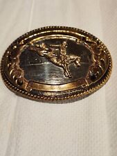 Vintage Tony Lama German Silver Belt Buckle Jewelers Bronze picture