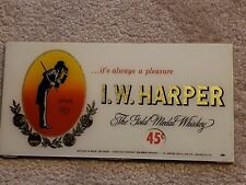 1950/60s   I. W. Harper Whiskey Reverse Painted Glass Sign with adjustable price picture