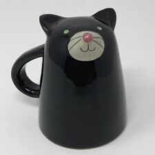 Upside Down Cat Mug Black Whimsical Topsy Turvy picture