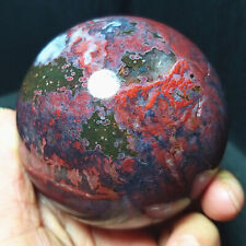 TOP 513G 70mm Natural Warring States Red Agate Crystal Sphere Ball Healing A2374 picture