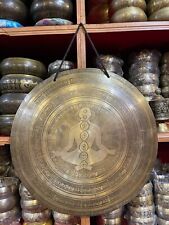 17 inches Seven Chakra Mantra Carving Tibetan Gong  Nepal Temple gong Meditation picture