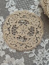 11 Vintage ‘Point de Venise’ Cotton Lace Coaster/Doilies, 5 ½