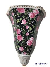 Rose Chintz Ceramic Wall Pocket Formalities by Baum Bros. Black Jubilee picture