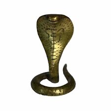 Brass Cobra Miniature Figurine 2 Inch Snake With A Hood Reptile Exotic picture