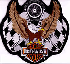HARLEY DAVIDSON RARE RACING EAGLE PATCH (XXL) - EMBROIDERED PATCH picture