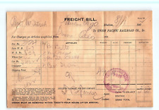 1902 RAWLINS WYOMING UNION PACIFIC RAILROAD CO FREIGHT BILL Z863 picture