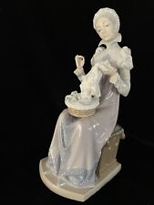 RARE LLADRO LADY - HAND KNITTING- Retired  Mint In Box 12”tall picture