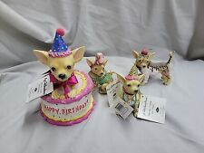 Set Of 4 Aye Chihuahua Westland: BIRTHDAY CAKE, ICE CREAM, SPRINKLES, CANDY picture