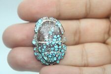 UNIQUE ANCIENT EGYPTIAN ANTIQUE ROYAL SCARAB SINAI TURQUOISE STONE (BS) picture